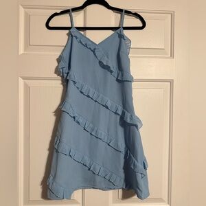SHEIN Light Blue Ruffle Dress